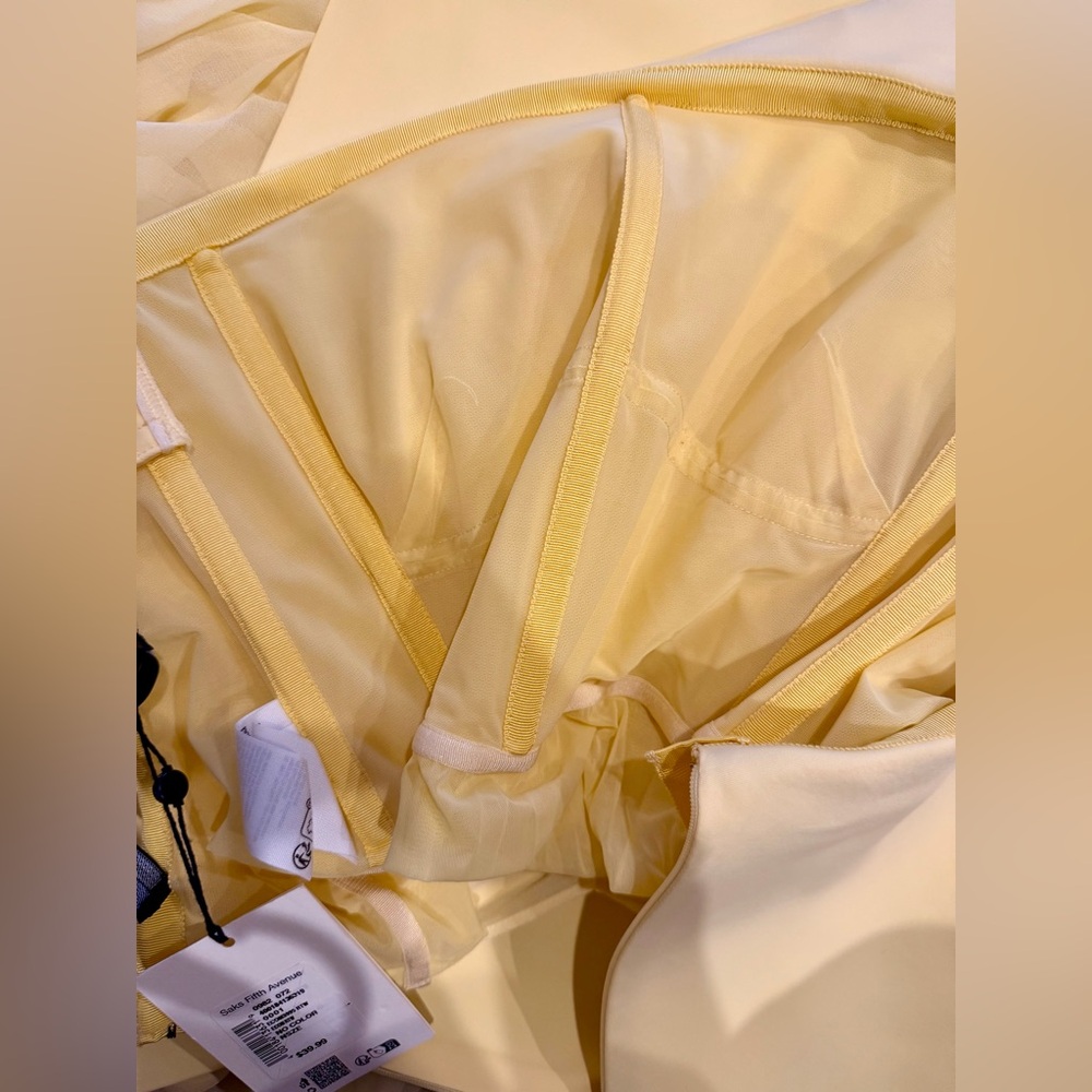 Jacquemus La Robe Vela Strapless Chiffon Gown Yellow Light - Picture 7 of 10